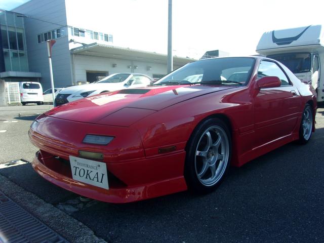 サバンナＲＸ－７ ＧＴ－Ｒ　後期型　１３Ｂエンジンロータリーターボ　５速ＭＴ　ＢＬＩＴＺ車高調　ＳＳＲ１７インチＡＷ　ＨＫＳマフラー　ＳＥＸＹＳＴＹＬＥエアロ　ＭＯＭＯステアリング　取説／整備手帳　実走行９２０００キロ（8枚目）
