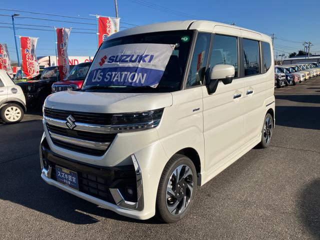 スペーシアカスタム ！初売！カスタム　ＨＹＢＲＩＤ　ＸＳターボ　オーディオ無　オートライト　スライドドア　プッシュスタート　シートヒーター　オートエアコン　禁煙車　スズキセーフティーサポート　ワンオーナー　衝突被害軽減システム　アイドリングストップ　横滑り防止機能（10枚目）