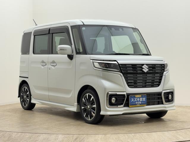 スペーシアカスタム !初売!カスタム HYBRID XSターボ2型オーディオレス オートライト スライドドア プッシュスタート シートヒーター オートエアコン スズキセーフティーサポート 衝突被害軽減システム アイドリングストップ 横滑り防止機能 衝突安全ボディ 盗難防止システム(5枚目)