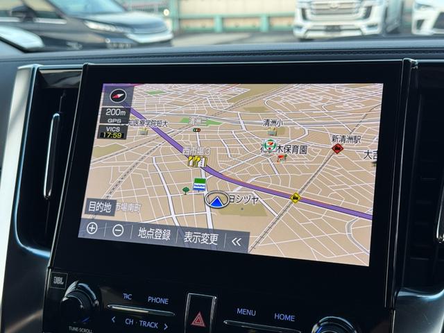 アルファード ２．５Ｓ　Ｃパッケージ　メーカーナビ　ルーフ　ＪＢＬプレミアサウンドシステム　デジタルインナーミラー　後席モニター　スペアタイヤ　ＥＴＣ　パノラミックビューモニター　ブラインドスポットモニター　レーダークルーズコントロール（5枚目）