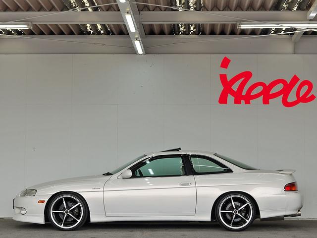 ソアラ ２．５ＧＴ－Ｔ　Ｌパッケージ　後期モデル　１ＪＺ－ＧＴＥ　２．５Ｌターボ　ＶＶＴ－ｉ　タイミングベルト交換済み　４ＡＴ　同色全Ｐ済み　サンルーフ　３．０Ｌ用革シート載せ替え　フジツボマフラー　アラゴスタ車高調　禁煙車　ＬＥＤヘッド（5枚目）