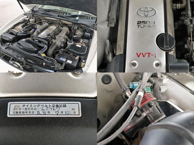 ソアラ ２．５ＧＴ－Ｔ　Ｌパッケージ　後期モデル　１ＪＺ－ＧＴＥ　２．５Ｌターボ　ＶＶＴ－ｉ　タイミングベルト交換済み　４ＡＴ　同色全Ｐ済み　サンルーフ　３．０Ｌ用革シート載せ替え　フジツボマフラー　アラゴスタ車高調　禁煙車　ＬＥＤヘッド（13枚目）