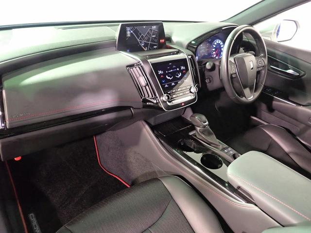 クラウンハイブリッド S スポーツスタイル 特別仕様車 T・SafetySense 禁煙 純正Mナビ フルセグTV DVD USB AUX BT Bカメラ ETC LEDヘッド レーダークルーズC BSM スモーク塗装LEDヘッド&Rコンビ スモークメッキモール ブラック塗装18AW(22枚目)