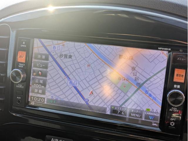 ジューク １５ＲＸ　ＳＤナビ　Ｂｌｕｅｔｏｏｔｈオーディオ　バックカメラ　ＥＴＣ　フルセグＴＶ　ＣＤ・ＤＶＤ再生　ＡＵＸ　音楽録音　スマートキー　プッシュスタート　オートライト　純正フロアマット　アイドリングストップ（17枚目）