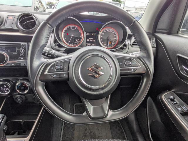 スイフト XRリミテッド 社外CDデッキ BTオーディオ USB接続 衝突軽減ブレーキ レーンアシスト 追従クルコン オートエアコン オートLED フォグ ステアリモコン 革巻ステア 純正16インチアルミ シートヒーター(11枚目)