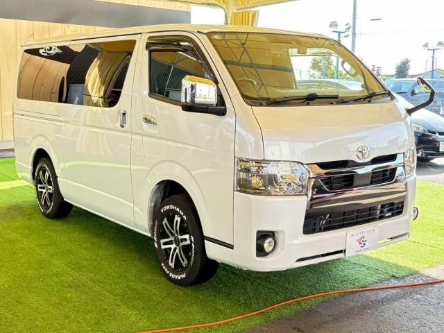 ハイエースバン スーパーGLダークプライム2 4WD 8型ナビ 両側電動スライド WEDSアルミ ホワイトレター トヨタセーフティーセンス オートマチックハイビーム LEDヘッドライト シートカバー フォグライト 地デジ バックカメラ ETC(14枚目)