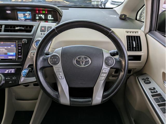 プリウスアルファ S 社外SDナビ BTオーディオ ETC バックカメラ オートライト LEDヘッドライト フロントフォグランプ 純正16インチAW アイドリングストップ ステアリングリモコン プッシュスタート(14枚目)