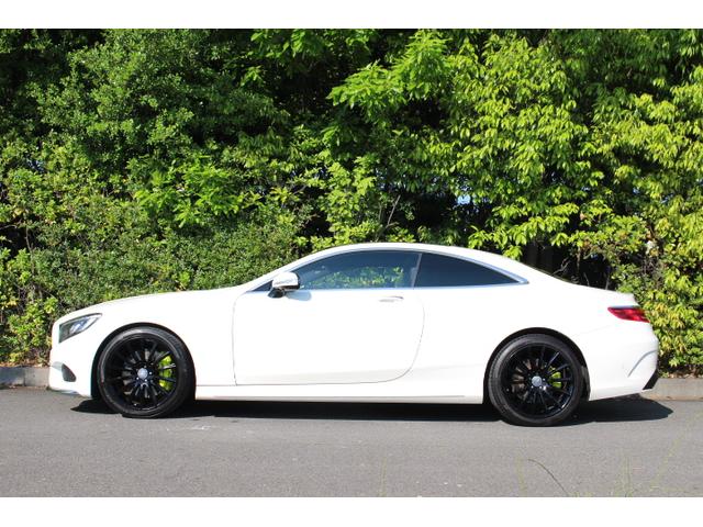 S550 クーペ AMGライン ワンオーナー 可変バルブマフラー付き パナメリカーナグリル 純正アルミブラック塗装 キャリパー塗装ポルシェ純正車体色アシッドグリーン(AMGステッカー入り) スペーサー グリル塗装 地デジ走行中視聴可(10枚目)