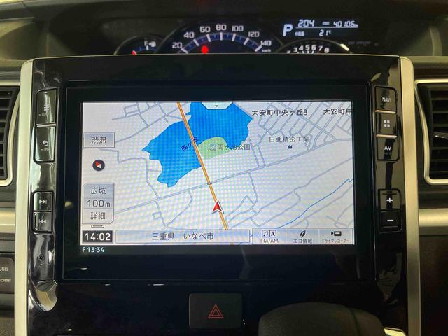 タント カスタムX トップエディションSAIII ナビ バックモニター ドライブレコーダー ETC オートエアコン インパネシフト 足踏み式パーキングブレーキ 左側電動スライドドア キーフリー 運転席シートヒーター ミラクルオープンドア(7枚目)