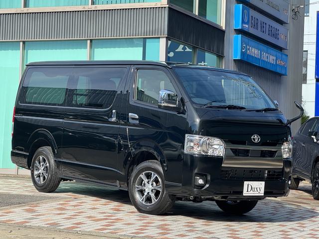 ハイエースバン スーパーGLダークプライムS 4WD デジタルインナーミラー OP15インチAW 寒冷地仕様 両側パワースライドドア 専用ショックアブソーバー ハーフレザーシート LEDヘッド LEDフォグ スカッフプレート AC100V(5枚目)