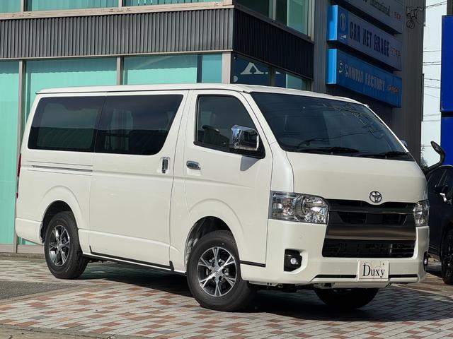 ハイエースバン ロングスーパーGLダークプライムS 4WD デジタルインナーミラー OP15インチAW 寒冷地仕様 両側パワースライドドア 専用ショックアブソーバー ハーフレザーシート LEDヘッド LEDフォグ スカッフプレート AC100V(63枚目)