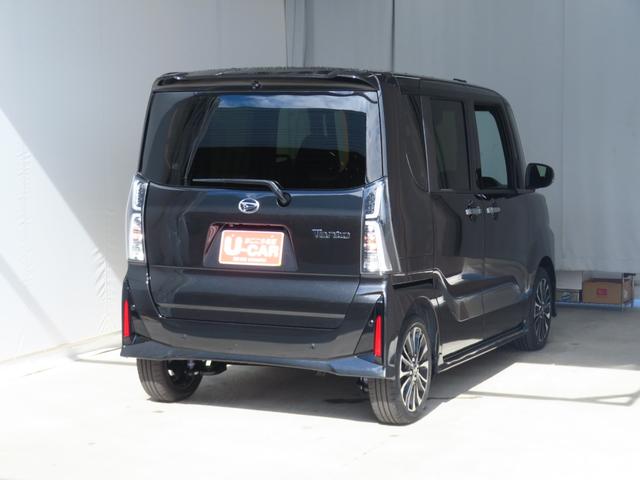 タント カスタムRS  届出済未使用車 バックカメラ 1年間無料保証 両側パワスライドドア ISTOP 元試乗車 地デジ BT対応 キーフリー LEDライト USBポート 9型ディスプレイオーディオ 電動パーキングブレーキ コーナーセンサー 運転席・助手席シートヒーター(4枚目)