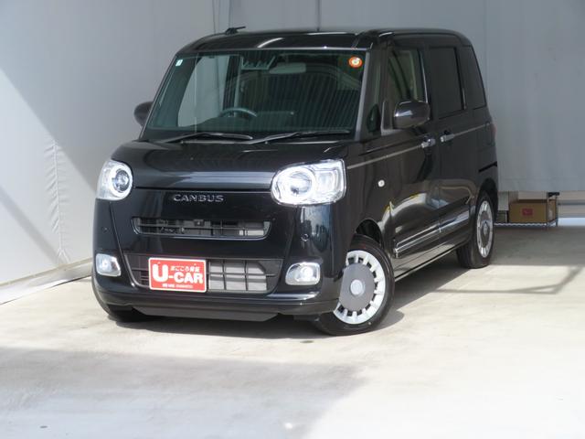 ムーヴキャンバス セオリーGターボ 電動パーキングブレーキ 1年間無料保証 衝突回避支援ブレーキ機能 LEDヘッドライト 電動格納ドアミラー パノラマカメラ 両側パワースライドドア コーナーセンサー 運転席・助手席シートヒーター キーフリー オートエアコン パワーウィンドウ(2枚目)