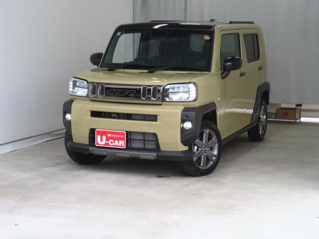 タフト Gターボ ダーククロムベンチャー キーフリー 1年間無料保証 車線逸脱警報装置 衝突回避支援ブレーキ 運転席・助手席シートヒーター 電動格納ドアミラー LEDヘッドライト ムーンルーフ Aストップ パノラマカメラ 電動パーキングブレーキ コーナーセンサー(2枚目)