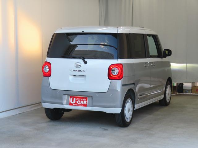 ムーヴキャンバス ストライプスＧ　　　７型ナビ　パノラマカメラ　１年間無料保証　ＢＬＵＥＴＯＯＴＨ　レンタカーアップ　コーナーセンサー　アイドルストップ　ＥＴＣ　ＵＳＢポート　ドライブレコーダー　運転席・助手席シートヒーター　地デジ　電動パーキングブレーキ　両側パワースライドドア（4枚目）