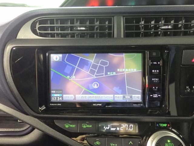 アクア Ｓ　１オーナー　禁煙車　社外ＳＤナビ　ＣＤ・ＤＶＤ再生　フルセグＴＶ　Ｂｌｕｅｔｏｏｔｈ接続　バックカメラ　インテリキー（スペア有）　ＥＴＣ　シートヒーター　トヨタセーフティーセンス　タイミングチェーン（3枚目）