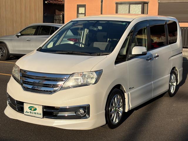 セレナ ライダー S-ハイブリッド 禁煙車 社外ナビTV Bモニター ETC ドラレコ 左右パワースライドドア LEDライト 純正エアロ 社外アルミホイール(2枚目)