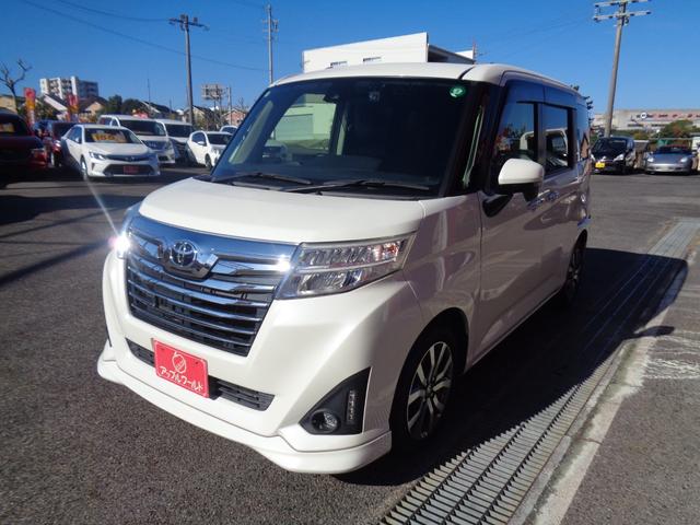 ルーミー カスタムG-T 両側パワスラ フリップダウン 純正ナビ・TV バックカメラ ドラレコ前後 LEDヘッド ETC スマートキー Bluetooth 純正15インチAW フォグ フロアマット(3枚目)