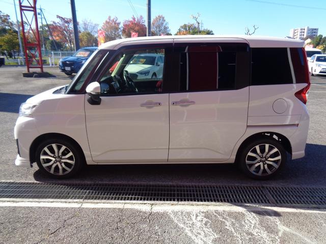 ルーミー カスタムG-T 両側パワスラ フリップダウン 純正ナビ・TV バックカメラ ドラレコ前後 LEDヘッド ETC スマートキー Bluetooth 純正15インチAW フォグ フロアマット(4枚目)