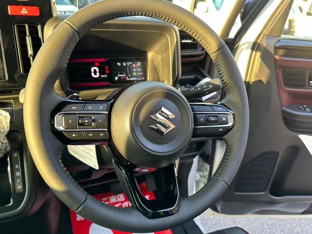 スペーシアカスタム ハイブリッドＸＳターボ　届出済未使用車・２ＷＤ・ＣＶＴ・ＬＥＤヘッドライト・電動パーキングブレーキ・シートヒーター・両側電動スライド・ステアリングヒーター・マルチユースフラップ・１５インチアルミ・ＵＳＢソケット・本革ハンドル（26枚目）