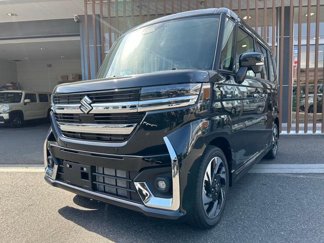 スペーシアカスタム ハイブリッドXSターボ 届出済未使用車・2WD・CVT・LEDヘッドライト・電動パーキングブレーキ・シートヒーター・両側電動スライド・ステアリングヒーター・マルチユースフラップ・15インチアルミ・USBソケット・本革ハンドル(9枚目)