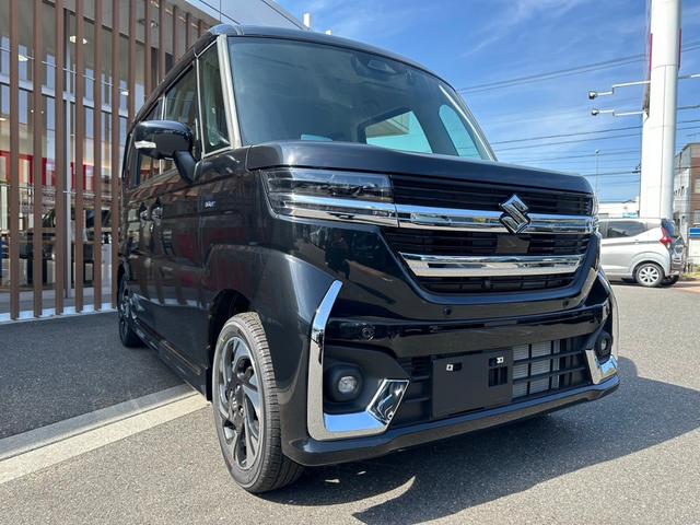 スペーシアカスタム ハイブリッドXSターボ 届出済未使用車・2WD・CVT・LEDヘッドライト・電動パーキングブレーキ・シートヒーター・両側電動スライド・ステアリングヒーター・マルチユースフラップ・15インチアルミ・USBソケット・本革ハンドル(11枚目)