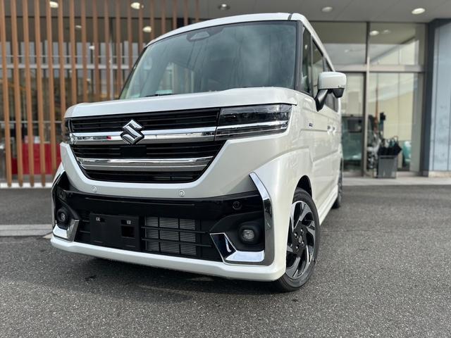 スペーシアカスタム ハイブリッドXSターボ 届出済未使用車・2WD・CVT・LEDヘッドライト・電動パーキングブレーキ・シートヒーター・両側電動スライド・ステアリングヒーター・マルチユースフラップ・15インチアルミ・USBソケット・本革ハンドル(9枚目)