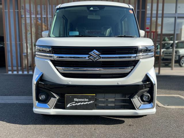 スペーシアカスタム ハイブリッドXSターボ 届出済未使用車・2WD・CVT・LEDヘッドライト・電動パーキングブレーキ・シートヒーター・両側電動スライド・ステアリングヒーター・マルチユースフラップ・15インチアルミ・USBソケット・本革ハンドル(10枚目)