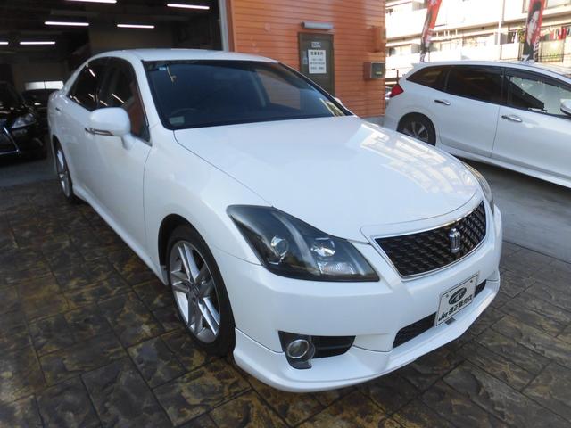 クラウン ２．５アスリート　プレミアムエディション　純正ナビ　フルセグ　Ｂｌｕｅｔｏｏｔｈ　バックカメラ　ＴＯＭ，Ｓフロントスポイラー　リアスポイラー　黒革シート　シートエアコン　シートヒーター　シートメモリー　ＨＩＤヘッド　カワシート　パワーシート（6枚目）