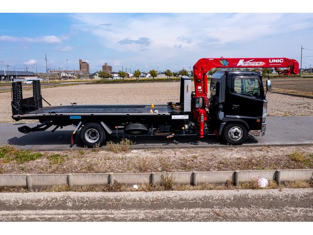 クレーン付き 積載車 極東フラトップ 開閉アオリ ラジコン 4段クレーン 差し違いアウトリガー ミラー型バックカメラ 6MT レッカー キャリアカー(21枚目)