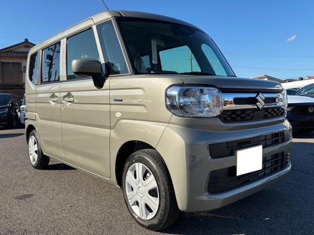 スペーシア ハイブリッドX 届出済未使用車 両側電動スライドドア 衝突被害軽減システム オートライト LEDヘッドランプ スマートキー アイドリングストップ 電動格納ミラー シートヒーター ベンチシート CVT(4枚目)