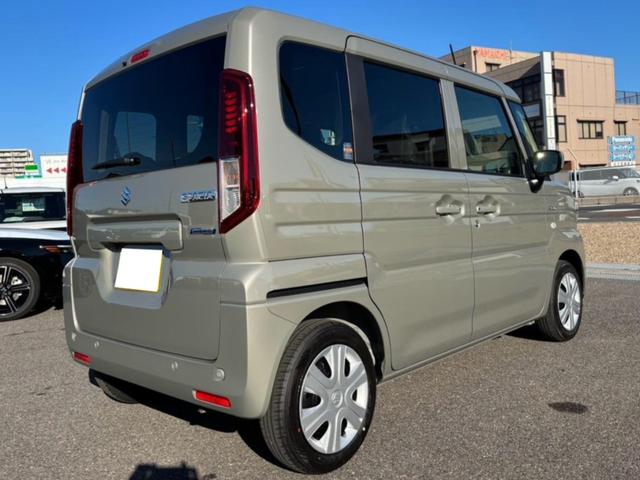 スペーシア ハイブリッドX 届出済未使用車 両側電動スライドドア 衝突被害軽減システム オートライト LEDヘッドランプ スマートキー アイドリングストップ 電動格納ミラー シートヒーター ベンチシート CVT(6枚目)