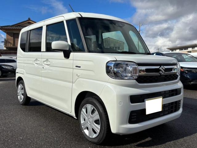 スペーシア ハイブリッドG 届出済未使用車 衝突被害軽減装置 スマートキー LEDヘッドライト クリアランスソナー 両側スライドドア オートマチックハイビーム ステアリングスイッチ オートエアコン オートライト ベンチシート(4枚目)