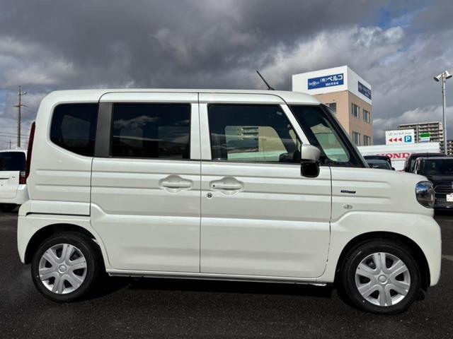 スペーシア ハイブリッドG 届出済未使用車 衝突被害軽減装置 スマートキー LEDヘッドライト クリアランスソナー 両側スライドドア オートマチックハイビーム ステアリングスイッチ オートエアコン オートライト ベンチシート(5枚目)