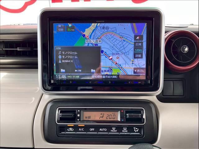 スペーシア ハイブリッドＧ　ユーザー買取　ＡＡ未出品　プッシュスタート　アイドリングストップ　ＥＴＣ　パワーモード　衝突被害軽減ブレーキ　車線逸脱警報　誤発信抑制機能　スズキセーフティサポート　社外ナビ（ＭＤＶ－Ｄ３０７ＢＴＬ）（23枚目）