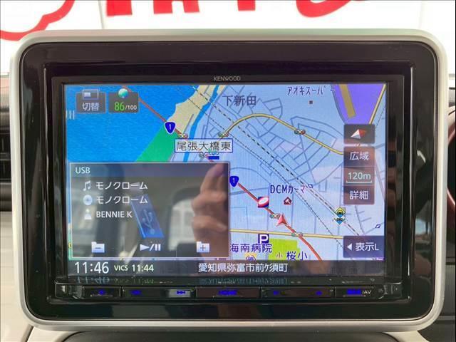 スペーシア ハイブリッドＧ　ユーザー買取　ＡＡ未出品　プッシュスタート　アイドリングストップ　ＥＴＣ　パワーモード　衝突被害軽減ブレーキ　車線逸脱警報　誤発信抑制機能　スズキセーフティサポート　社外ナビ（ＭＤＶ－Ｄ３０７ＢＴＬ）（24枚目）