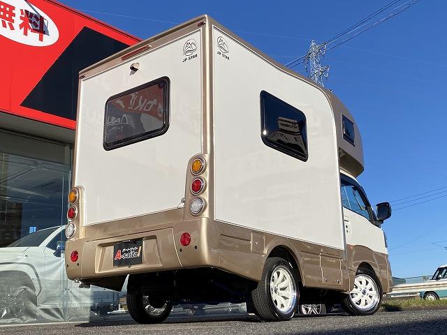 ハイゼットトラック 　ＪＰスターＨＡＰＰＹ１＋／４ＷＤ／ワンオーナー車／１２Ｖエアコン／冷蔵庫／リチウムＢＴ４００ＡＨ／電子レンジ／前後スタビライザー／強化ショック＆リーフ／ＪＰオプションＡＷ／ＦＦヒーター／ソーラーパネル（3枚目）