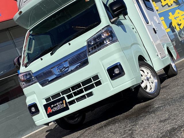 ハイゼットトラック JPスターHAPPY1プラスCITY/4WD/ポップアップルーフ車/12Vエアコン/冷蔵庫/リチウムBT200AH/JPWIDEホイール/エバスFFヒーター/ソーラーパネル/ステップライト(3枚目)