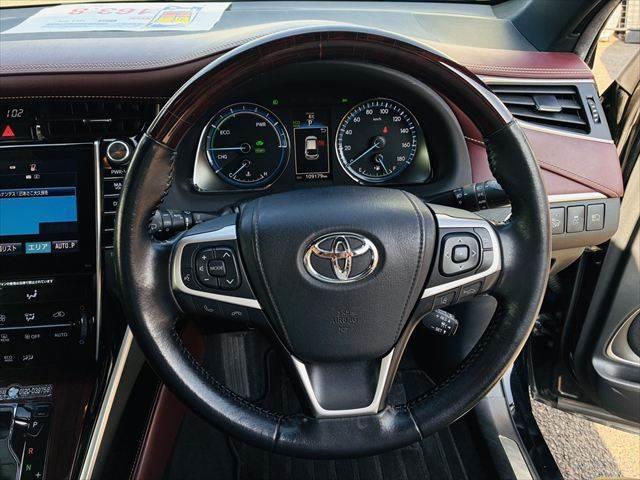 ハリアーハイブリッド プレミアム　アドバンスドパッケージ　グー故障診断実施済み　純正８型ナビ　ＪＢＬサウンド　レーダークルーズコントロール　全方位カメラ　シートヒーター　禁煙車　衝突軽減ブレーキ　　Ｂｌｕｅｔｏｏｔｈ　ウッドコンビＨ　電動チルトステア　４ＷＤ（13枚目）