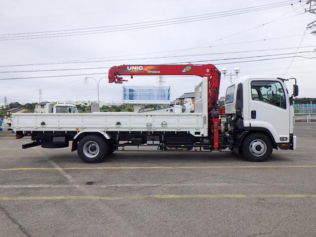 フォワード  2.45トン 4段クレーン付き平ボディー ラジコン フックイン 2.93t吊り 差し違いアウトリガー 左右アオリバランサー ユニック 衝突軽減ブレーキ 坂道発進補助装置 ETC 2450kg 6MT(5枚目)