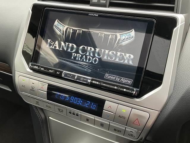 ランドクルーザープラド ＴＸ　“Ｌパッケージ”　禁煙車　サンルーフ　アルパイン９型ナビＢＩＧＸ　黒革　シートヒーター／クーラー　ＬＥＤヘッドライト　ルーフレール　バックカメラ　ＥＴＣ　パワーシート　クルーズコントロール　ドラレコ　純正１７インチＡＷ（3枚目）