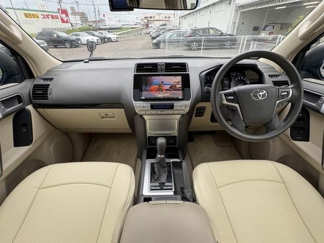 ランドクルーザープラド TX 禁煙車 サンルーフ ケンウッド9型ナビ フルセグTV ETC 前後ドラレコ バックカメラ Clazzioシートカバー クルーズコントロール トヨタセーフティセンス LEDヘッド 純正17インチAW(2枚目)