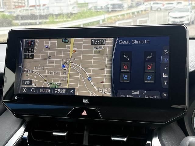 ハリアーハイブリッド Ｚ　レザーパッケージ　禁煙車　モデリスタエアロ　全周囲カメラ　純正１２．３ナビ　ＢＳＭ　ＨＵＤ　黒革　デジタルインナーミラー　ＥＴＣ２．０　ＪＢＬサウンド　パワーバックドア　シートヒーター／クーラー　ステアリングヒーター（3枚目）