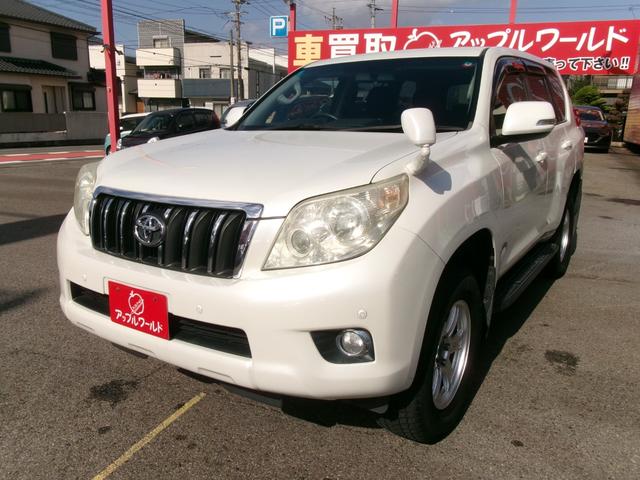ランドクルーザープラド TX 純正ナビTV バックカメラ スマートキー×2 ETC 純正ホイール車内積込み フルセグTV Bluetooth 黒シートカバー LEDヘッド プッシュスタート クリアランスソナー 電格ミラー 社外AW(3枚目)
