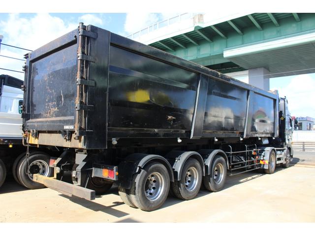 プロフィア ダンプトレーラーセット ハイルーフ アルミホイール 3軸土砂禁ダンプトレーラー 積載24600kg トレーラー40立米(6枚目)