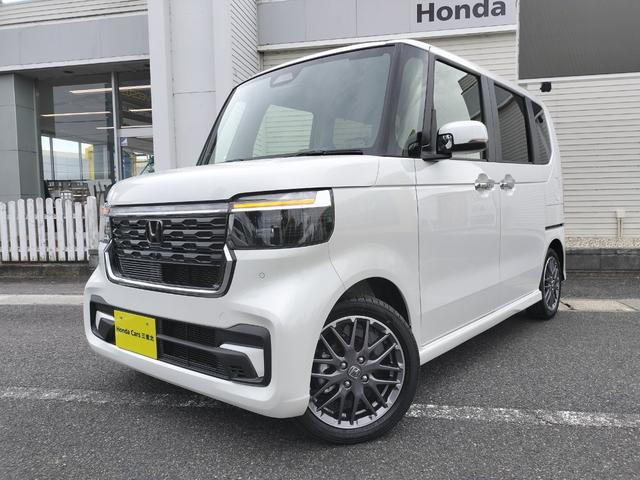Ｎ－ＢＯＸカスタム 　新車　未登録車　純正ナビ付き　ターボ車　シートヒーター　両側電動スライドドア　ホンダセンシング　ピューターグレー塗装＋切削　１５インチアルミホイール（5枚目）
