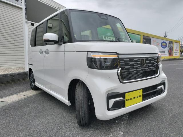 Ｎ－ＢＯＸカスタム 　新車　未登録車　純正ナビ付き　ターボ車　シートヒーター　両側電動スライドドア　ホンダセンシング　ピューターグレー塗装＋切削　１５インチアルミホイール（6枚目）