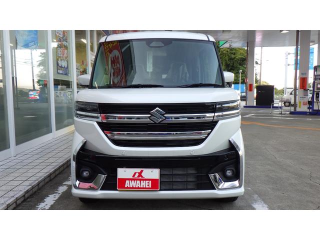 スペーシアカスタム ハイブリッドXS フルLEDヘッドランプ 本革巻ステアリング ステアリングヒーター ヘッドアップディスプレイ 6スピーカー 15インチアルミ マルチユースフラップ 後席センターアームレスト パーソナルテーブル(4枚目)