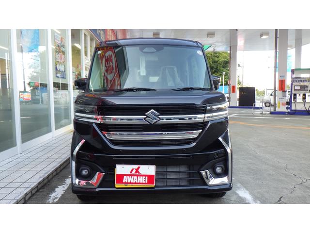 スペーシアカスタム ハイブリッドXS フルLEDヘッドランプ 本革巻ステアリング ステアリングヒーター ヘッドアップディスプレイ 6スピーカー 15インチアルミ 後席センターアームレスト マルチユースフラップ パーソナルテーブル(4枚目)