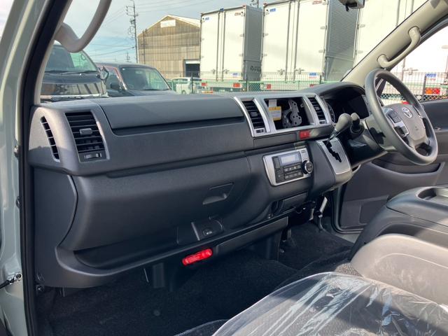 ハイエースバン ロングスーパーGL アースカラーパッケージ 登録済未使用車/寒冷地仕様/デジタルインナM/パノラミックビューM/両側電動スライドドア/クリアランスソナー/LEDヘッドライト/AC100V電源/20周年記念スカッフプレート(50枚目)